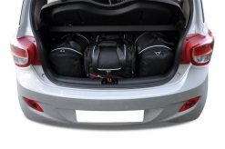 Torby Do Bagażnika Hyundai I10 2013-2020 4Szt Kjust. Czarne torby podróżne KJUST, bez wzorów, z kauczuku. Za 920.00 zł.