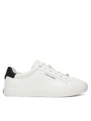 Calvin Klein Sneakersy Vulc Lace Up Lth/Moire Bt HW0HW02747 Biały. Białe obuwie sportowe damskie Calvin Klein, ze skóry, bez zapięcia. Za 449.99 zł.
