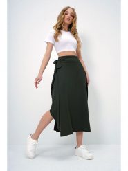Trend Alacati Spódnica w kolorze khaki rozmiar: onesize. Brązowe spódnice damskie Trend Alacati, bez wzorów, z wiskozy, maxi. Za 70.24 zł.
