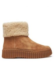 Clarks Botki Torhill Turn 26179563 Brązowy. Brązowe botki damskie Clarks, ze skóry, bez obcasa, na płaskiej podeszwie, bez zapięcia. Za 609.99 zł.