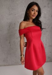 Czerwona Koktajlowa Sukienka Hiszpanka VICES Typu Bombka Iaonara. Czerwone sukienki damskie Renee, bez wzorów, bez ramiączek. Za 189.99 zł.