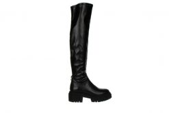 Kozaki Bayla-159 3985 126-P Czarny 159168, Skóra naturalna - 37. Czarne kozaki damskie Bayla, ze skóry ekologicznej, bez obcasa, bez zapięcia. W wyprzedaży za 224.10 zł.