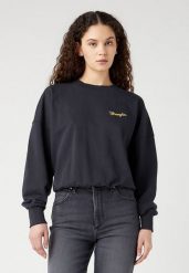 DAMSKA BLUZA WRANGLER RELAXED SWEATSHIRT FADED BLACK 112343708. Czarne bluzy damskie Wrangler, s, bez wzorów, bez kaptura. Za 199.99 zł.