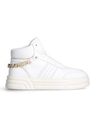 Liu Jo Skórzane sneakersy w kolorze białym rozmiar: 37. Białe obuwie sportowe damskie Liu Jo, za kostkę, bez zapięcia. Za 329.42 zł.