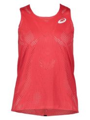 Asics Top funkcyjny "Actibreeze Jaquard" w kolorze czerwonym rozmiar: XS. Czerwone koszulki sportowe damskie Asics, xs, bez wzorów, z materiału, bez ramiączek. Za 74.63 zł.
