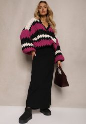 Czarna Spódnica z Wełną High Waist o Rozkloszowanym Kroju Emirela. Czarne spódnice damskie Renee, do pracy, uniwersalny, bez wzorów, z materiału, biznesowe, maxi. Za 69.99 zł.
