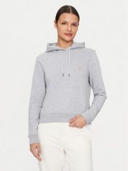 Guess Jeans Bluza W4YQ04 KC811 Szary Regular Fit. Szare bluzy damskie Guess Jeans, xxl, z aplikacjami, z bawełny, bez kaptura. Za 309.99 zł.