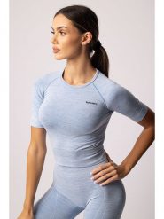 Spaio Koszulka sportowa "Melange" w kolorze błękitnym rozmiar: M. Niebieskie koszulki sportowe damskie Spaio, m, bez wzorów, z materiału, bez ramiączek, outdoorowe. Za 172.49 zł.