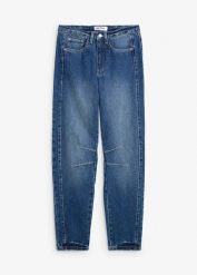 Jeansy mom, wysoki stan. Szare jeansy damskie bonprix, z podwyższonym stanem. Za 139.99 zł.