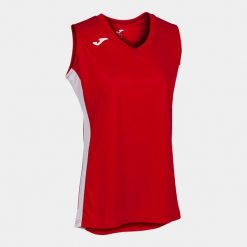 Koszulka do koszykówki damska Joma Cancha III. Białe koszulki damskie Joma, l, bez wzorów, bez kołnierzyka, bez ramiączek. Za 44.99 zł.