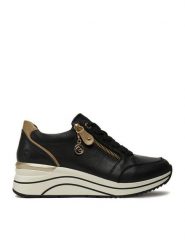Remonte Sneakersy D0T03-01 Czarny. Czarne obuwie sportowe damskie Remonte, ze skóry, bez zapięcia. Za 429.99 zł.