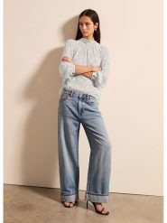 STEFANEL Bluzka w kolorze biało-czarnym rozmiar: XS. Białe bluzki damskie Stefanel, xs, bez wzorów, z wiskozy, bez kołnierzyka, bez ramiączek. Za 173.99 zł.