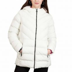 Kurtka GEOX W SPHERICA HOOD JKT Biały. Białe kurtki damskie Geox, bez wzorów, z tkaniny, bez kaptura. Za 445.99 zł.