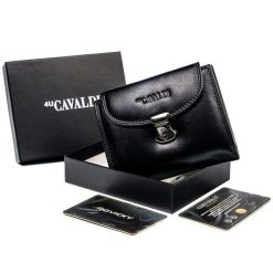 Portfel damski czarny Cavaldi RD-19-GCL-6382 BLACK. Czarne portfele damskie 4U Cavaldi, bez wzorów, ze skóry. Za 64.00 zł.