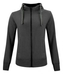 Clique Classic Hoody Full Zip Women — bluza z kapturem na zamek, anthracite. Szare bluzy damskie CLIQUE, s, bez wzorów, z bawełny, z kapturem. Za 336.55 zł.