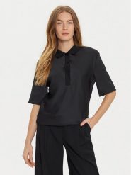 Calvin Klein Bluzka K20K207977 Czarny Regular Fit. Czarne bluzki damskie Calvin Klein, bez wzorów, z syntetyku, bez kołnierzyka, bez ramiączek. W wyprzedaży za 349.99 zł.