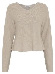 MOSS COPENHAGEN Sweter w kolorze beżowym rozmiar: S/M. Brązowe swetry klasyczne damskie Moss Copenhagen, m, bez kołnierzyka. Za 164.95 zł.