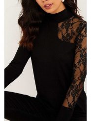 Milan Kiss Koszulka w kolorze czarnym rozmiar: L. Czarne koszulki damskie Milan Kiss, l, bez wzorów, z koronki, bez kołnierzyka, bez ramiączek. Za 113.99 zł.