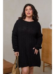 Curvy Lady Sukienka dzianinowa w kolorze czarnym rozmiar: 40/42. Czarne sukienki damskie Curvy Lady, bez wzorów, z dzianiny, klasyczne, bez ramiączek. Za 144.92 zł.
