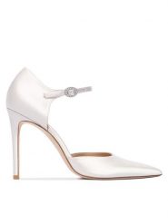 Stuart Weitzman Szpilki Ksngtn Pump 100 SN111 Kremowy. Białe szpilki damskie Stuart Weitzman, bez wzorów, z materiału, bez obcasa, na szpilce, bez zapięcia. Za 1,999.00 zł.