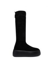 AGL Kozaki Vibe Boot D946511PJM Czarny. Czarne kozaki damskie AGL, ze skóry, bez obcasa, na płaskiej podeszwie, bez zapięcia. Za 2,029.00 zł.