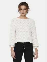 ONLY Sweter Brynn 15222853 Biały Regular Fit. Białe swetry klasyczne damskie Only, m, z bawełny, bez kołnierzyka. Za 139.99 zł.