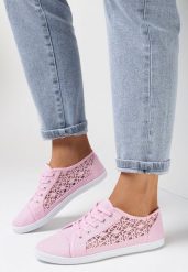 Różowe Tenisówki z Ażurowymi Bokami Ariemessa. Czerwone obuwie sportowe damskie Born2be, na lato, bez zapięcia, tenisowe. Za 39.99 zł.
