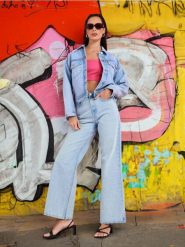Jeansy wide leg high waist - niebieski. Niebieskie jeansy damskie Sinsay, z podwyższonym stanem. Za 42.99 zł.