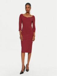 Rinascimento Sukienka koktajlowa CFC0122084003 Czerwony Regular Fit. Czerwone sukienki damskie Rinascimento, bez wzorów, z wiskozy, wizytowe, bez ramiączek. Za 189.99 zł.
