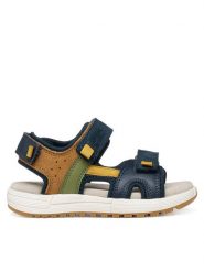 Geox Sandały J Sandal Alben Boy J35AVA 01522 CF42Q D Granatowy. Niebieskie sandały chłopięce Geox, ze skóry, bez zapięcia. Za 309.99 zł.
