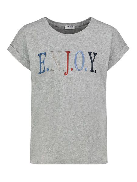 Sublevel Koszulka w kolorze szarym rozmiar: XS. Szare bluzki damskie Sublevel, xs, bez wzorów, z bawełny, bez kołnierzyka, bez ramiączek. Za 43.99 zł.