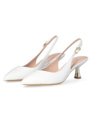 Liu Jo Skórzane czółenka w kolorze białym rozmiar: 37. Białe czółenka damskie Liu Jo, bez wzorów, bez obcasa. Za 276.71 zł.