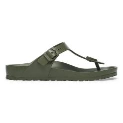 Birkenstock Gizeh EVA Khaki Japonki damskie. Zielone klapki damskie Birkenstock, bez wzorów, bez obcasa, bez zapięcia. Za 189.99 zł.