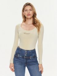 Guess Body Allycia V4RP05 KC2V0 Beżowy Slim Fit. Brązowe body i gorsety Guess, z aplikacjami, z syntetyku. Za 119.99 zł.