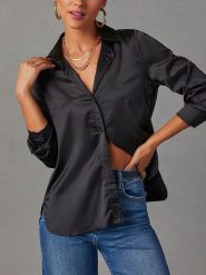 Milan Kiss Koszula w kolorze czarnym rozmiar: S. Czarne koszule damskie Milan Kiss, s, bez wzorów, bez kołnierzyka, bez ramiączek. Za 126.99 zł.