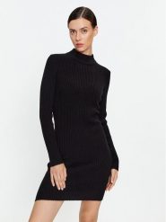 MICHAEL Michael Kors Sukienka dzianinowa MF381U46V1 Czarny Slim Fit. Czarne sukienki damskie MICHAEL Michael Kors, bez wzorów, z dzianiny, bez ramiączek. Za 1,339.00 zł.