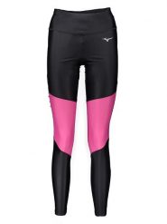 Mizuno Legginsy "Core" w kolorze czarno-jasnoróżowym do biegania rozmiar: L. Czarne legginsy sportowe damskie Mizuno, l, bez wzorów, z materiału, do biegania. Za 70.24 zł.