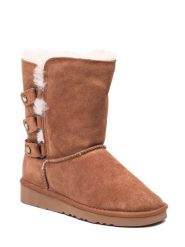 NICEBAY Skórzane botki zimowe "Bernie" w kolorze jasnobrązowym rozmiar: 38. Brązowe botki damskie NICEBAY, na zimę, z materiału, bez obcasa, bez zapięcia. Za 195.99 zł.