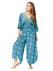 Ipanima Kombinezon w kolorze turkusowym rozmiar: 34-40. Niebieskie kombinezony damskie Ipanima, bez wzorów, klasyczne, z asymetrycznym kołnierzem, bez ramiączek. Za 78.99 zł.