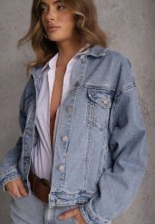 Niebieska Kurtka Jeansowa Oversize z Bawełną i Lyocellem Vimarosse. Niebieskie kurtki damskie Renee, na wiosnę, l, bez wzorów, z bawełny, bez kaptura. Za 169.99 zł.