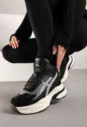 Czarne Sneakersy za Kostkę na Platformie Eloriane. Czarne obuwie sportowe damskie Born2be, na zimę, za kostkę, bez zapięcia. Za 129.99 zł.