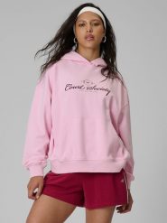4F Bluza dresowa loose z kapturem damska - różowa S. Czerwone bluzy damskie 4F, l, bez wzorów, z dresówki, z kapturem. Za 169.99 zł.
