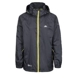 Kurtka Unisex Qikpac X Rozpinana. Czarne kurtki damskie Trespass, na jesień, l, bez wzorów, z materiału, z kapturem. Za 340.99 zł.