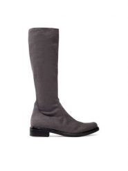 Caprice Kozaki 9-25512-41 Szary. Szare kozaki damskie Caprice, z materiału, bez obcasa, na płaskiej podeszwie, bez zapięcia. Za 419.99 zł.