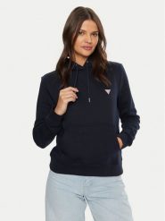 Guess Jeans Bluza W4YQ04 KC811 Granatowy Regular Fit. Niebieskie bluzy damskie Guess Jeans, l, z aplikacjami, z bawełny, bez kaptura. Za 269.99 zł.