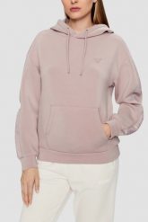 GUESS Taupe bluza damska Brenda. Brązowe bluzy damskie Guess, s, z aplikacjami, z kapturem. W wyprzedaży za 209.99 zł.