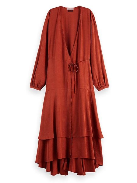 Scotch & Soda Sukienka w kolorze czerwonobrązowym rozmiar: 42. Brązowe sukienki damskie Scotch & Soda, bez wzorów, z wiskozy, bez ramiączek. Za 361.99 zł.