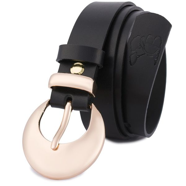 Pasek skórzany BELTIMORE r.80-95 cm O06 czarny. Czarne paski damskie bez wzorów. Za 49.90 zł.