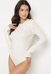 Białe Body z Wiskozą o Klasycznym Kroju z Długim Rękawem Nindariela. Białe body i gorsety Born2be, bez wzorów, z jeansu. Za 99.99 zł.