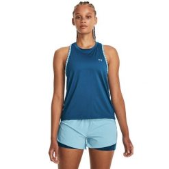 Top treningowy damski lekki Under Armour 1379434. Niebieskie koszulki sportowe damskie Under Armour, bez wzorów, z dzianiny, bez ramiączek. Za 169.99 zł.